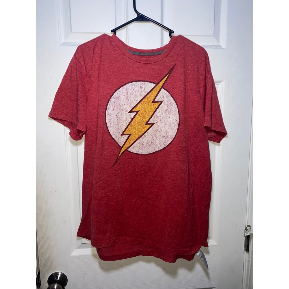 Old Navy DC Comics The Flash Graphic T-Shirt Mens XL Red Heathered Short Sleeve